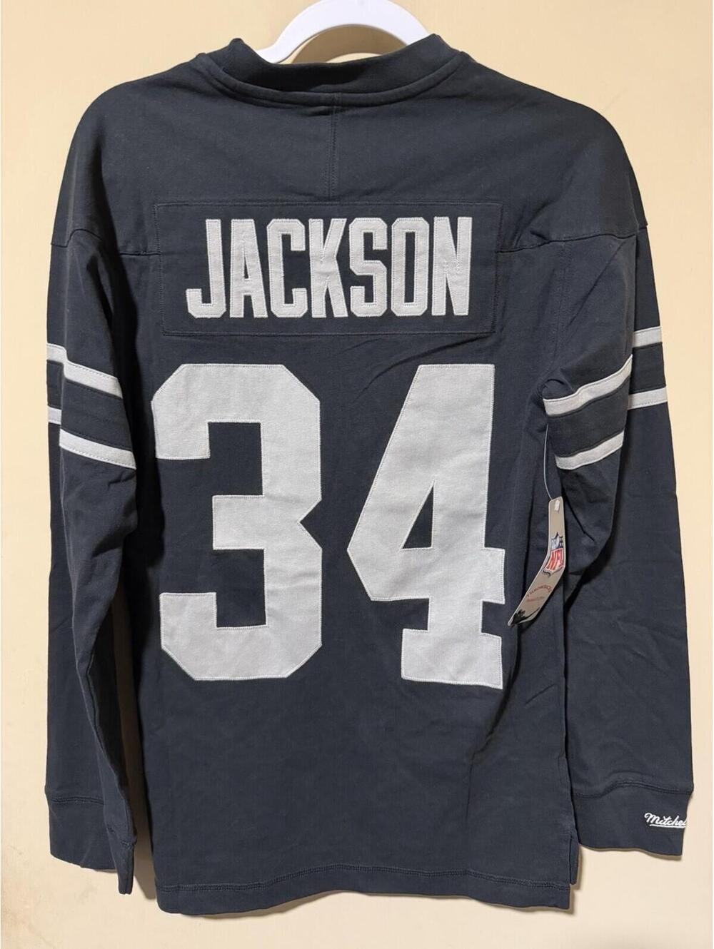 Bo Jackson Los Angeles Raiders Black Gridiron Classics Tee Shirt Long Sleeve S